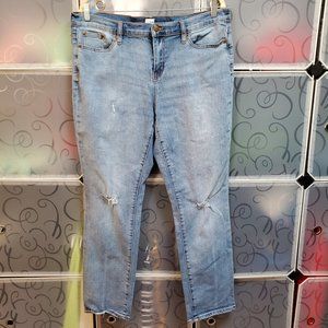 J Crew destroyed knees stretch jeans 32